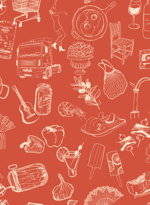 Tres Tintas Tapete Souvenirs - Red