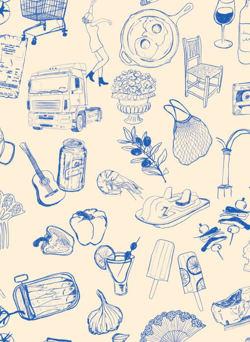 Tres Tintas Tapete Souvenirs - Blue