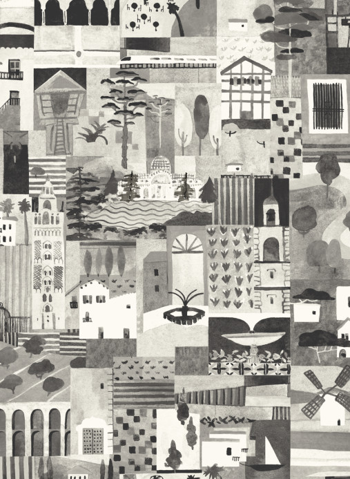 Tres Tintas Tapete Postal - Black and White