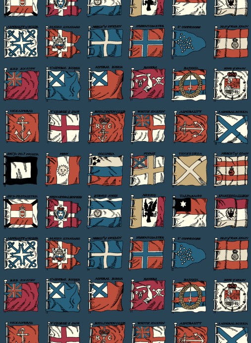 Mulberry Home Tapete Naval Ensigns - Indigo/ Red