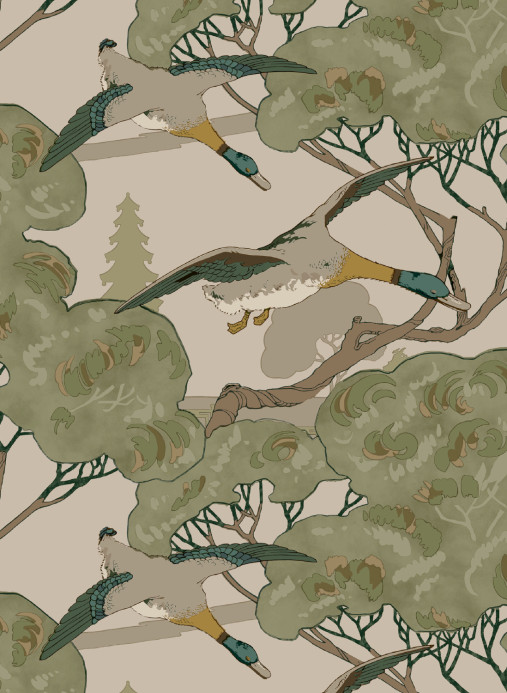 Mulberry Home Tapete Grand Flying Ducks - Emerald