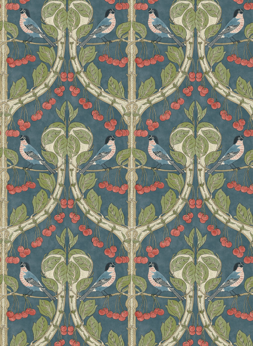 GP & J Baker Tapete Birds & Cherries - Indigo