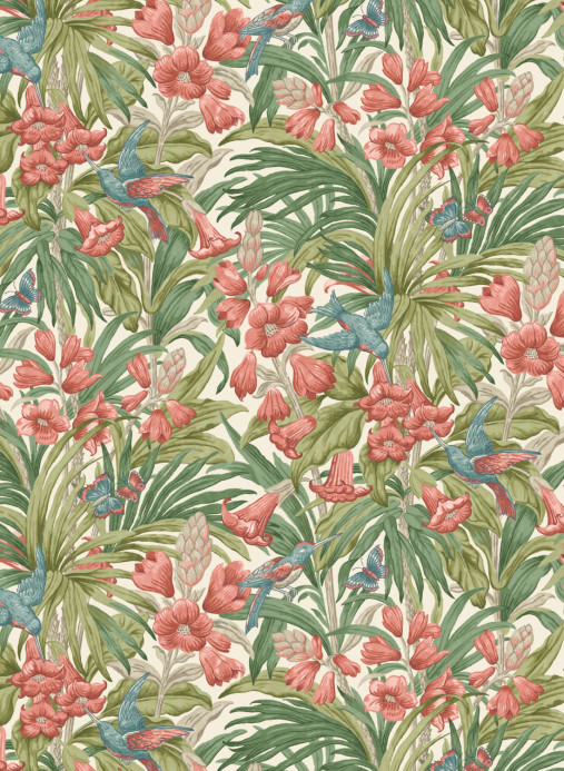 GP & J Baker Tapete Trumpet Flowers - Red/ Green