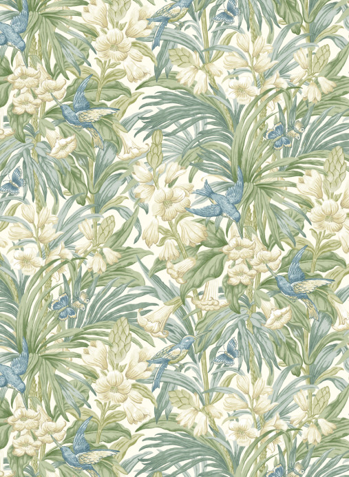 GP & J Baker Tapete Trumpet Flowers - Blue/ Green