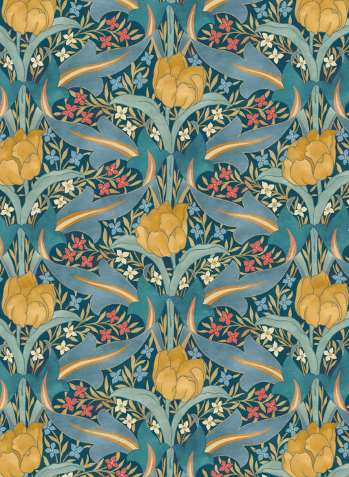 GP & J Baker Tapete Tulip & Jasmine - Teal