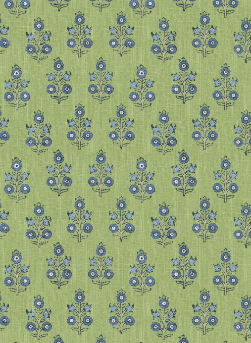 GP & J Baker Wallpaper Poppy Sprig - Green/ Blue