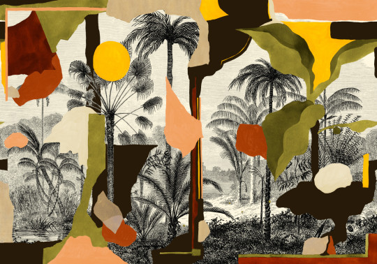 Tres Tintas Papier peint panoramique Colonial Abstraction