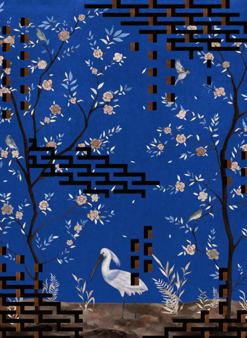 Tres Tintas Mural Tetris Chinoiseries - Blue