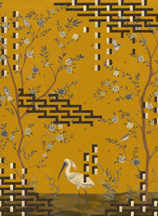 Tres Tintas Mural Tetris Chinoiseries - Ocher