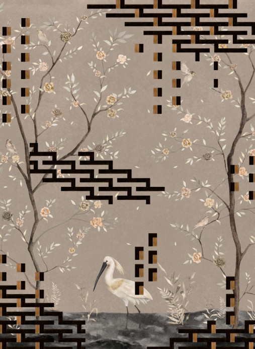 Tres Tintas Mural Tetris Chinoiseries - Grey