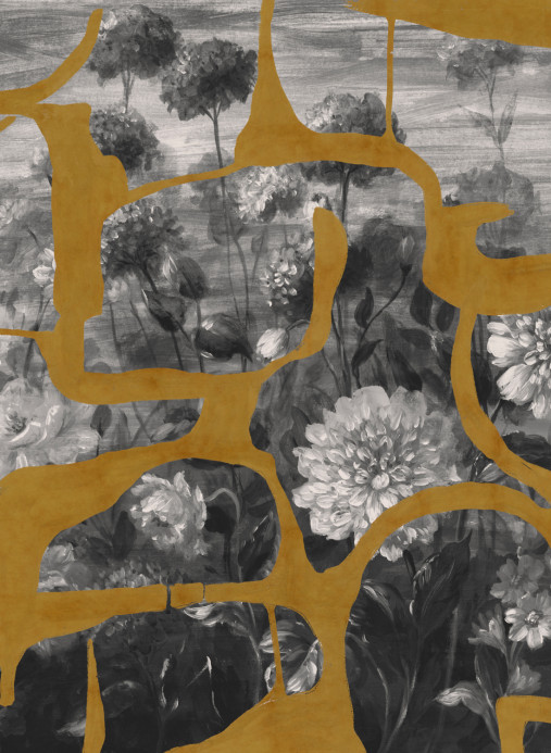 Tres Tintas Carta da parati panoramica Prehistoric Flowers - Ocher