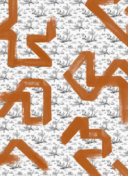 Tres Tintas Wandbild Toile Strokes - Orange