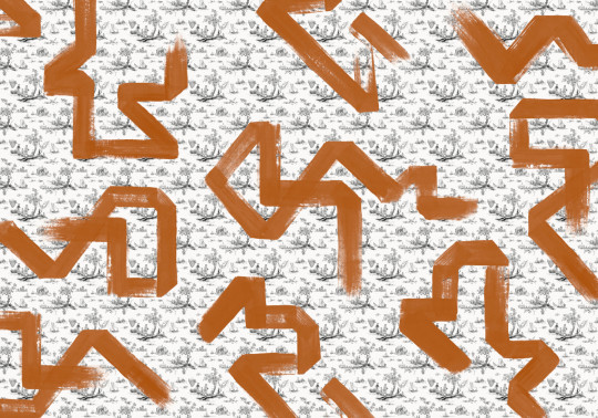 Tres Tintas Papier peint panoramique Toile Strokes