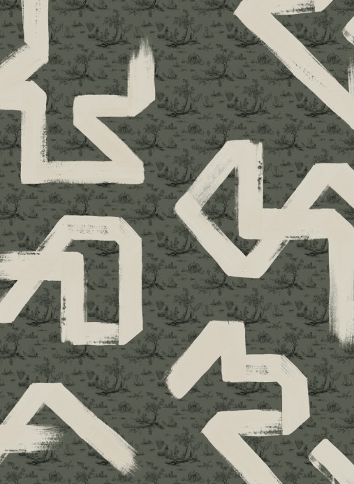 Tres Tintas Wandbild Toile Strokes - Green