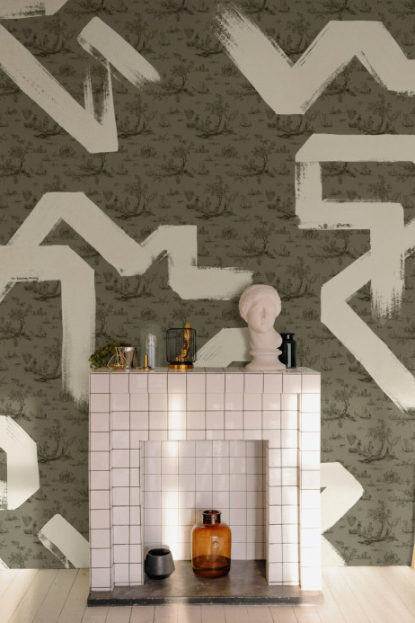 Tres Tintas Wandbild Toile Strokes - Green