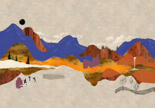 Tres Tintas Carta da parati panoramica Landscape Collage