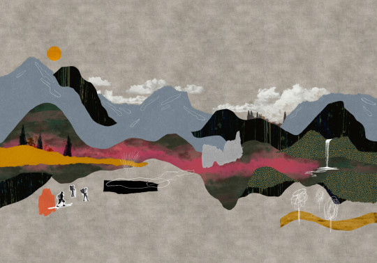 Tres Tintas Carta da parati panoramica Landscape Collage