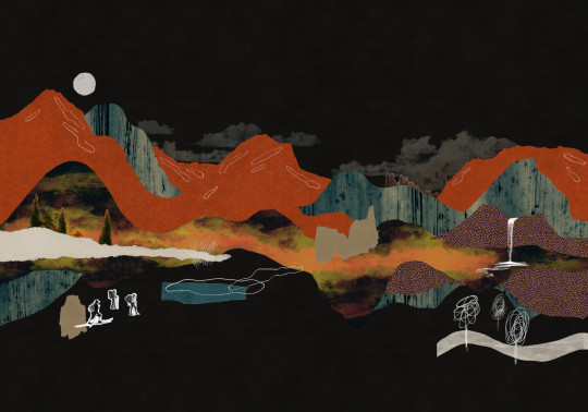 Tres Tintas Carta da parati panoramica Landscape Collage