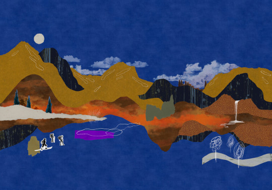 Tres Tintas Carta da parati panoramica Landscape Collage