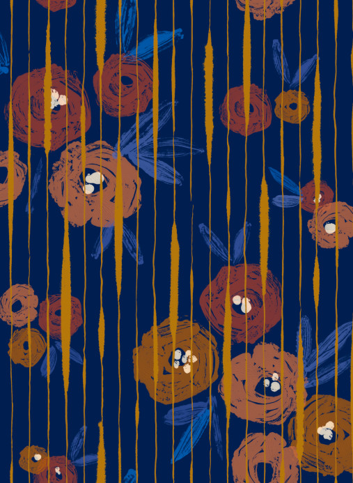 Tres Tintas Tapete Broken Poppies - Blue