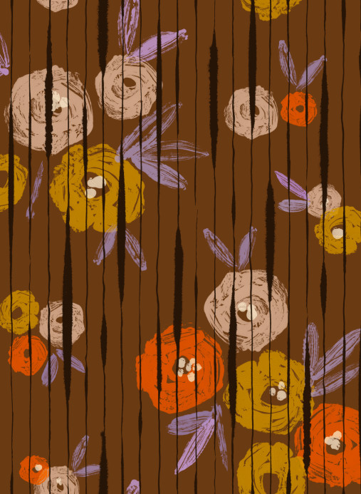 Tres Tintas Tapete Broken Poppies - Tobacco