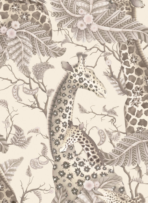 Cole & Son Papier peint Royal Giraffe - Pebble