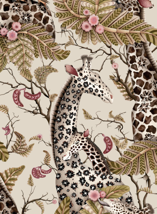 Cole & Son Papier peint Royal Giraffe - Stone & Mulberry