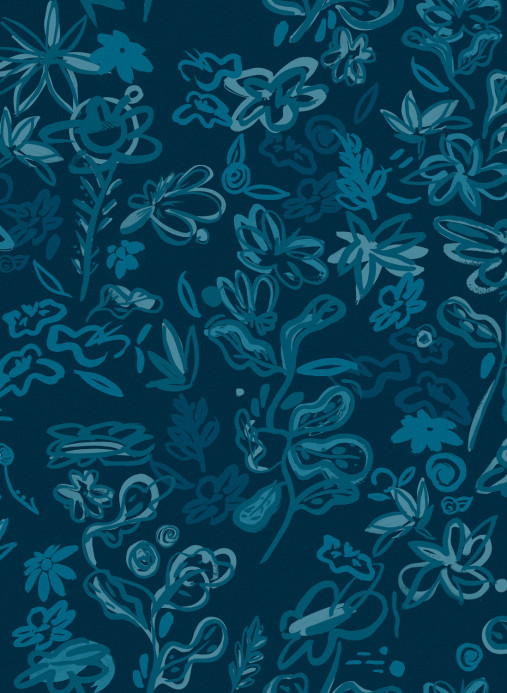 Tres Tintas Tapete Crazy Flowers - Azul