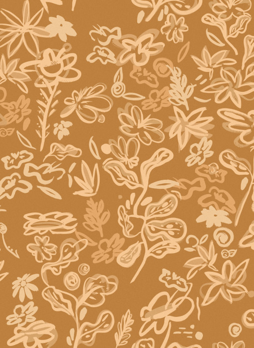 Tres Tintas Tapete Crazy Flowers - Ocher