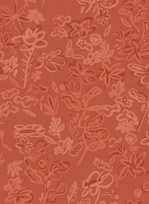 Tres Tintas Tapete Crazy Flowers - Red