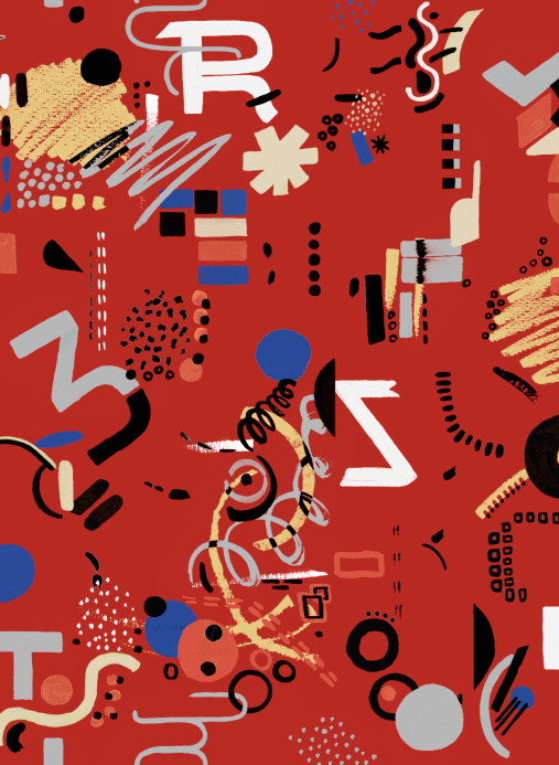 Tres Tintas Tapete Funny Shapes - Red