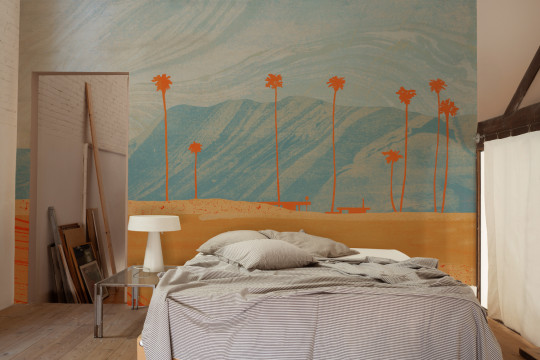 Tres Tintas Wandbild Palms View - Light Blue