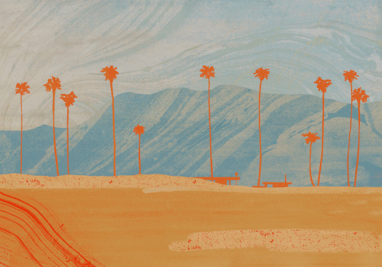 Tres Tintas Wandbild Palms View - Light Blue