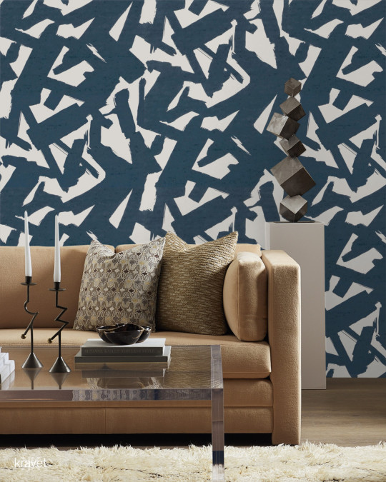 Kravet Tapete Bold Lines - Indigo