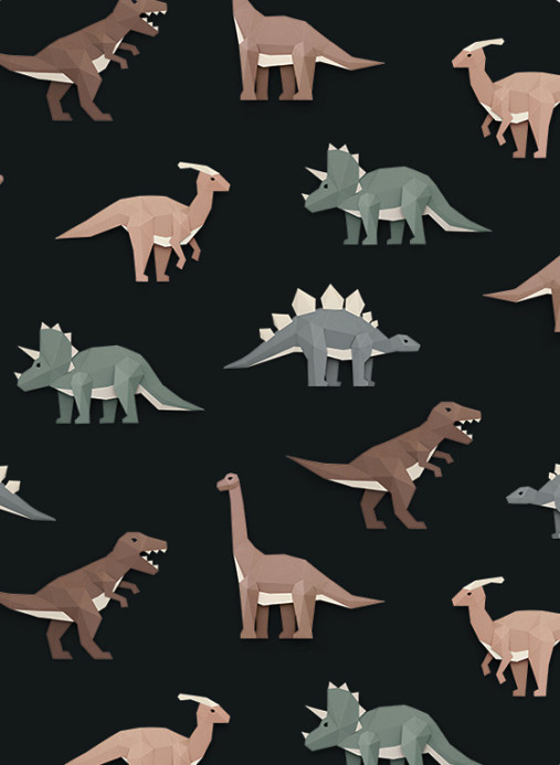 Studio Ditte Wandbild Dinosaur Circle/ Dinosaurus Cirkel - Dark/ Donker - 0,95 m