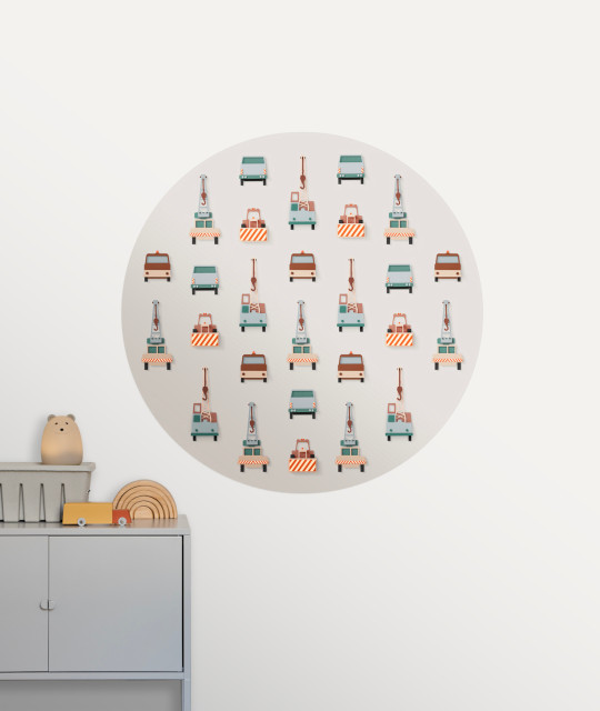 Studio Ditte Wandbild Crane Truck Circle/ Kraanwagen Cirkel