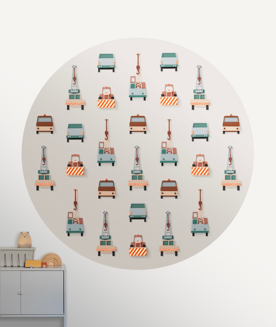 Studio Ditte Wandbild Crane Truck Circle/ Kraanwagen Cirkel
