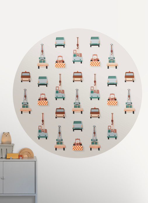 Studio Ditte Wandbild Crane Truck Circle/ Kraanwagen Cirkel