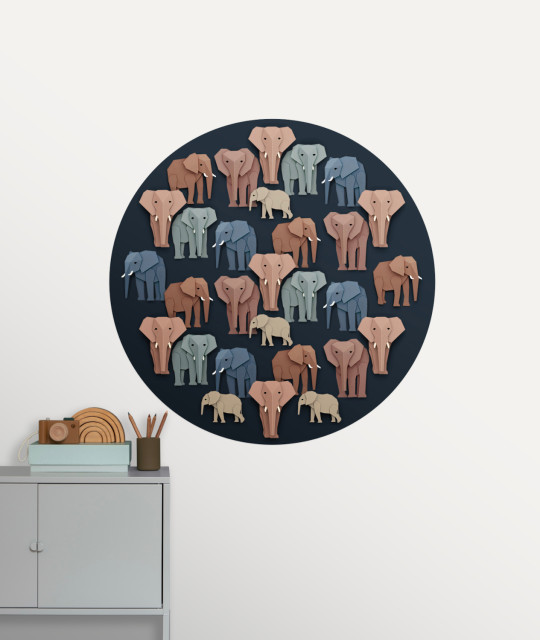 Studio Ditte Wandbild Elephant Circle/ Olifanten Cirkel