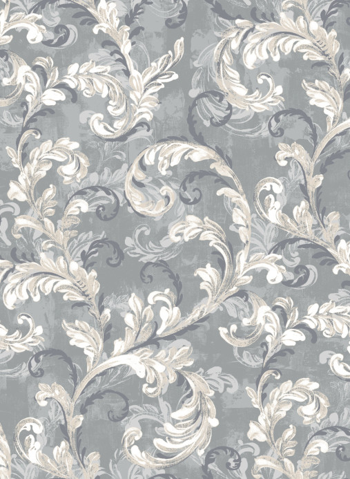 Coordonné Tapete Byzantine Damask - Pearl