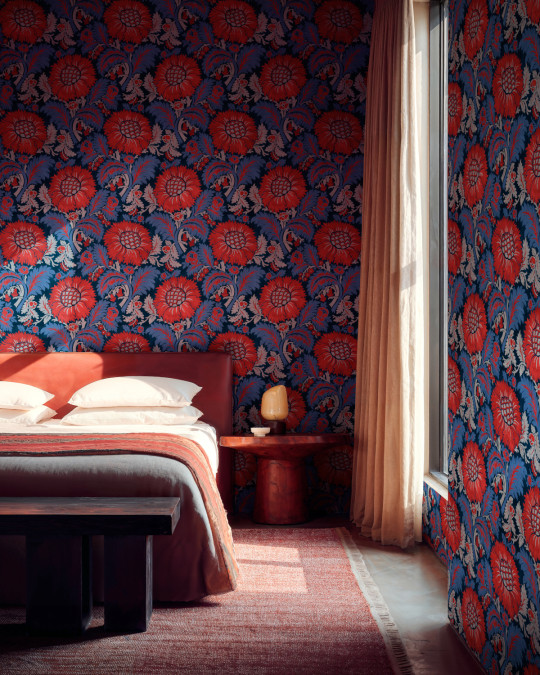 Coordonné Wallpaper Chinese Damask - Vermilion