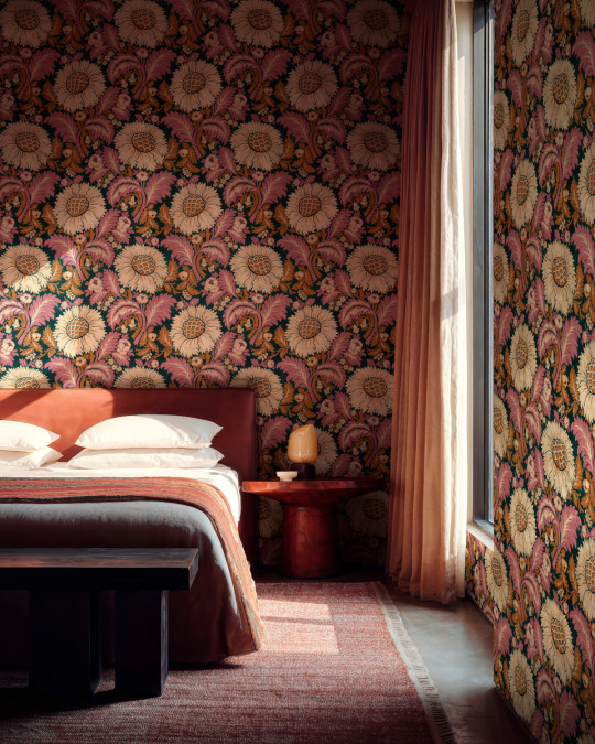 Coordonné Wallpaper Chinese Damask - Coral