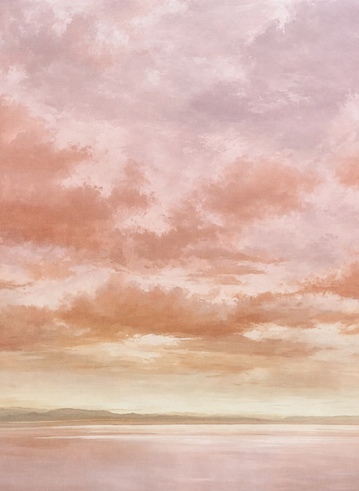 Coordonné Carta da parati panoramica Cumulus Clouds - Peach