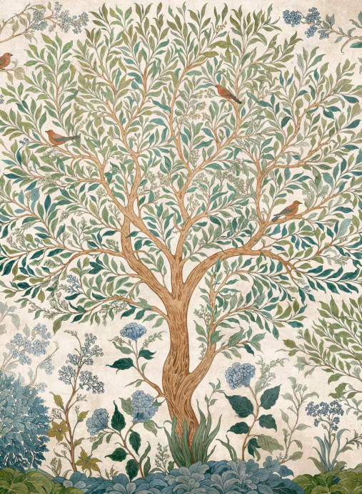 Coordonné Wandbild Varanasi Tree - Stone