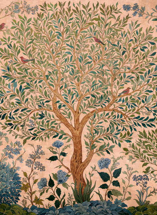 Coordonné Mural Varanasi Tree - Peach