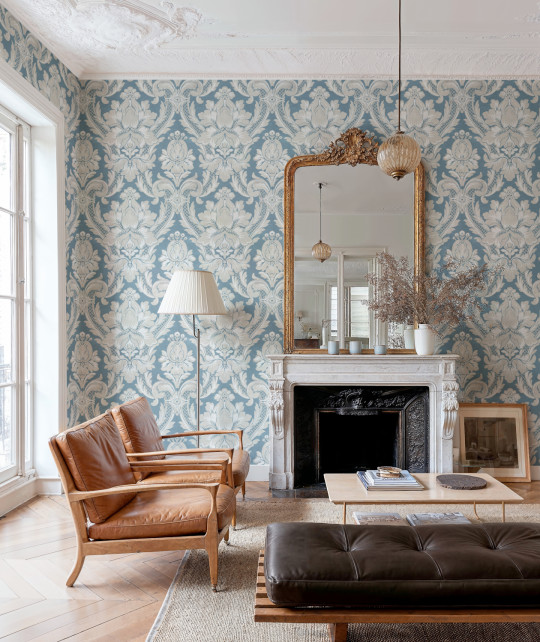 Coordonné Tapete Venetian Damask - Sapphire