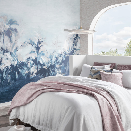 Clarke & Clarke Wallpaper Alberi - Midnight/ Linen Banner