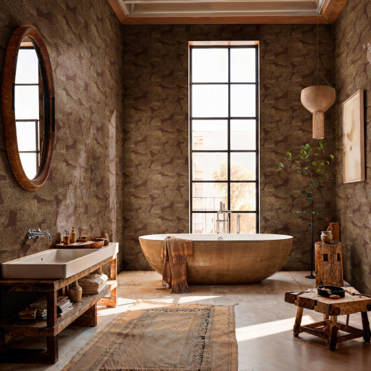 Coordonne Wallpaper Rif Relief - Coffee