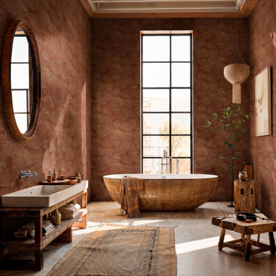 Coordonne Papier peint Rif Relief - Burgundy