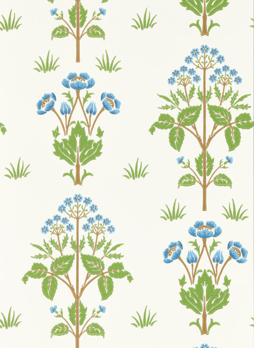 Morris & Co Tapete Meadow Sweet - Cobalt/ Grass Green